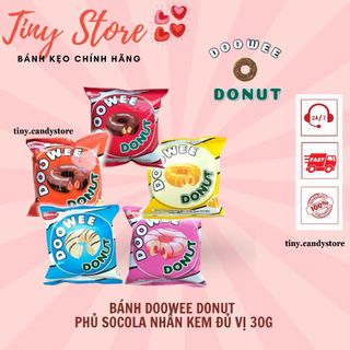Bánh Doowee donut phủ socola nhân kem đủ vị 30g
