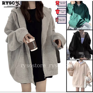 Áo Khoác Trơn Dây Kéo, Hoodie Zip Nhiều Màu Form Rộng Unisex