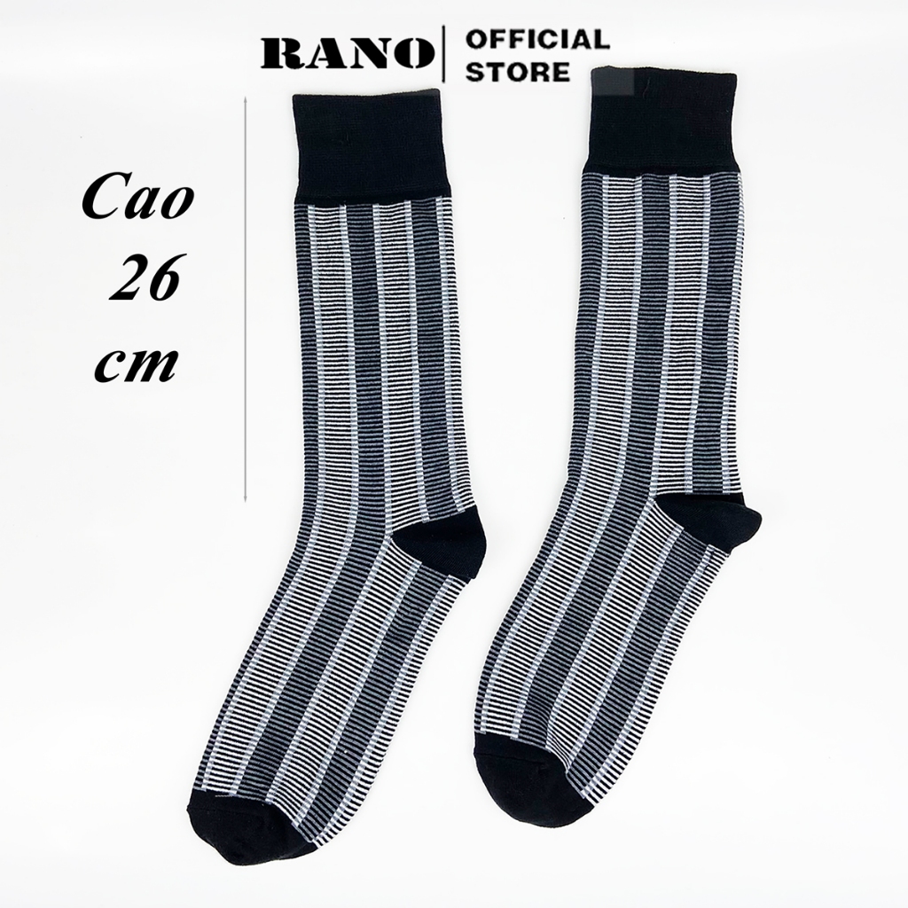 Tất nam cổ cao RANO dài 26cm không lộ chân, chất liệu cotton cao cấp êm chân mềm mại thoáng mát TAY26XAM1