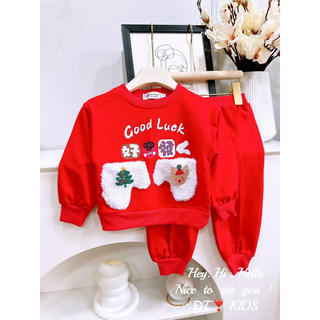 Set bộ quần áo noel good luck cho bé