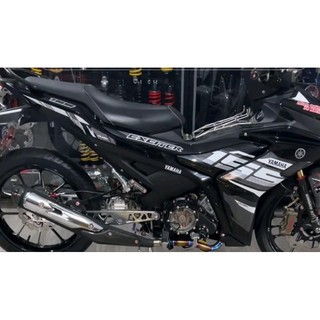 Tem rời yamaha exciter 155 dán xe đen phối chữ trắng 2023