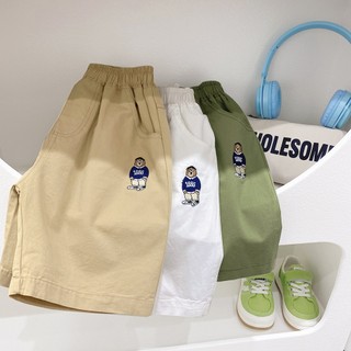 Quần kaki trơn màu thêu gấu cho bé trai mẫu mới A1088 - TOPZKIDS
