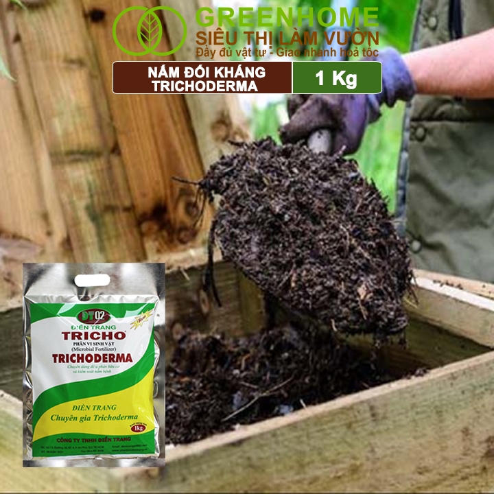 Nấm Đối Kháng Trichoderma Greenhome, Điền Trang, Bao 1kg, Ủ Phân Hữu Cơ, Ủ Rác, Đậu Tương, Khử Mùi, Cải Tạo Đất