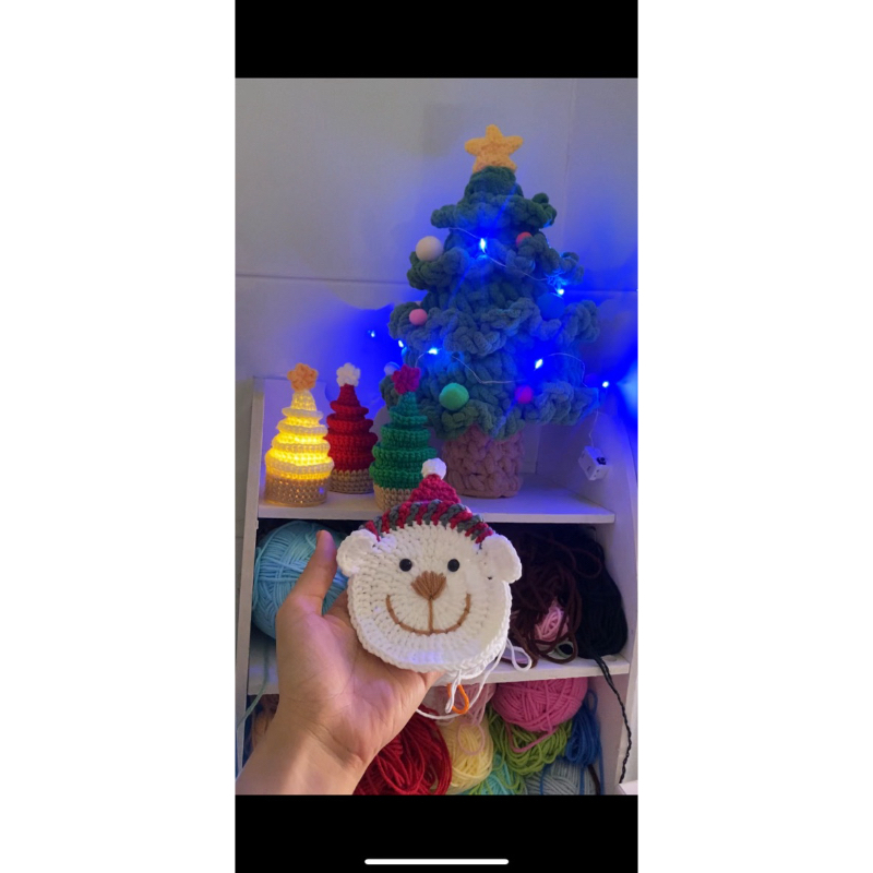 Set cây thông mini bằng len