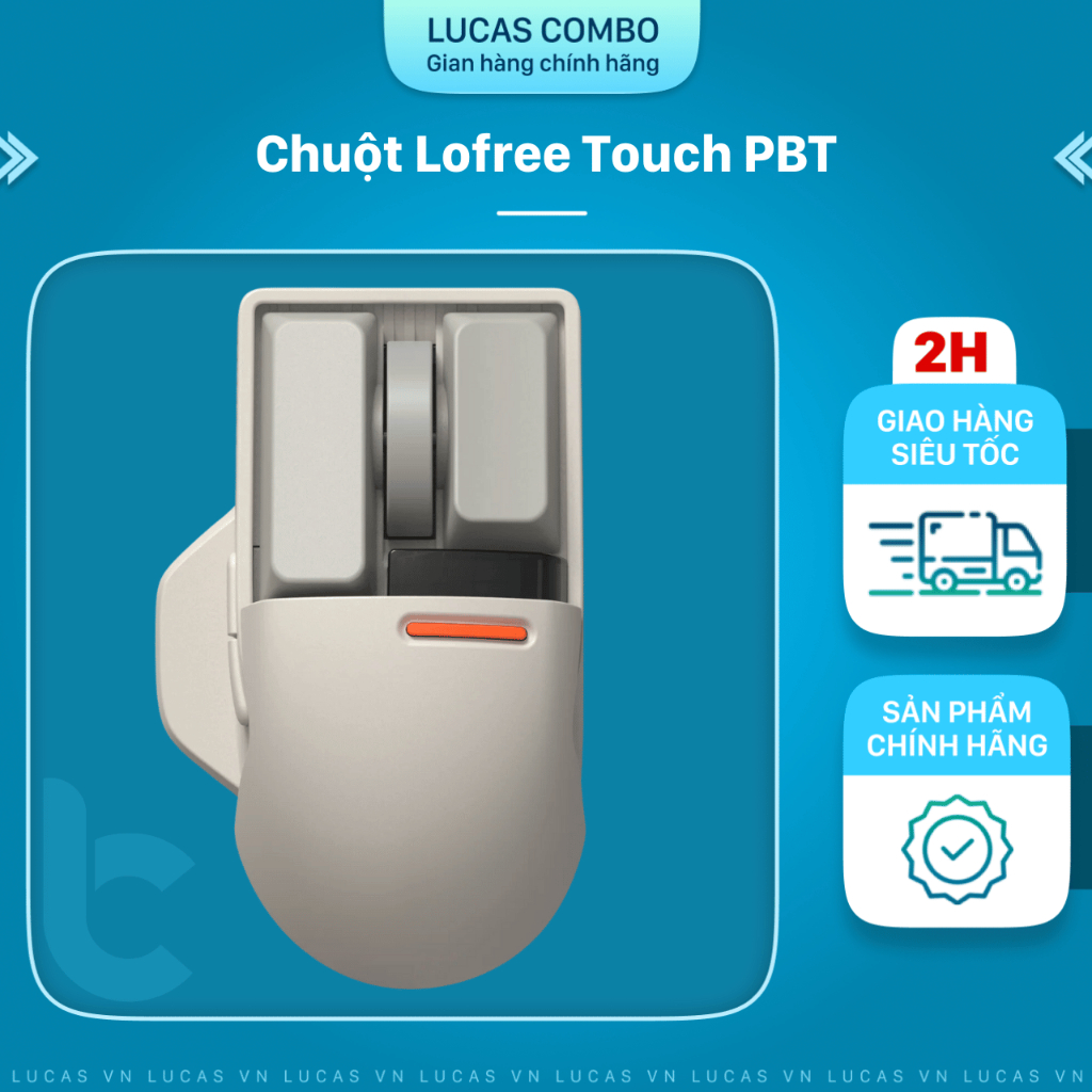 Chuột Không Dây Lofree Touch PBT, Kết Nối Bluetooth 5.0/Không dây 2.4G/ Có Dây Type-C, Sử Dụng Lên Tới 75 Giờ Liên Tục