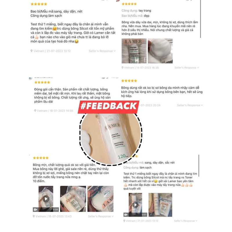 Bông tẩy trang Lamer cao cấp 201 miếng