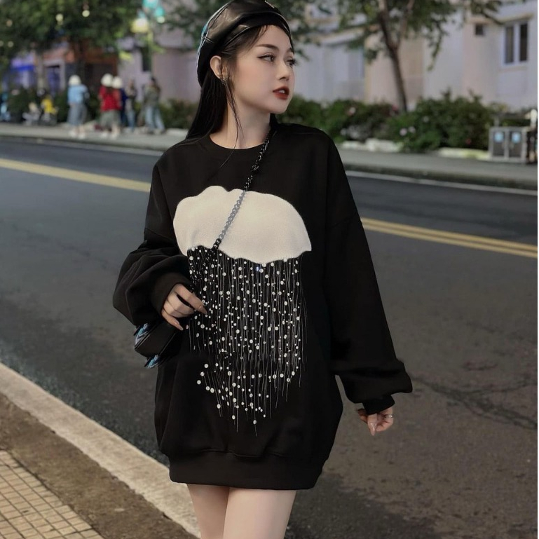 Áo nỉ hoodie chất nỉ 2 da dáng rộng Dày Dặn Kiểu Dáng Basic Mie AN11(