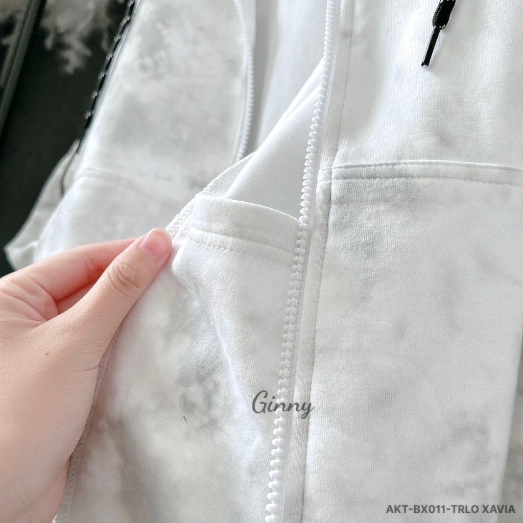 Áo khoác thun loang Hoodie Zip BX-011 trẻ trung phong cách Hàn Quốc | Ginny chống nắng có túi trong