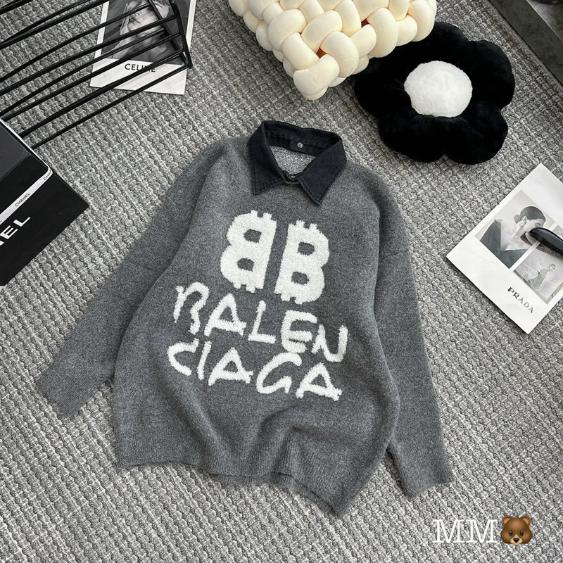 ÁO LEN BALEN CHỮ LÔNG DÁNG RỘNG UNISEX