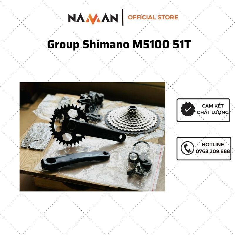 bộ Groupset Shimano M5100 51T, 42T Bộ chuyển động Group Shimano M7100, M6100  M5100 51T, 42T cho xe đạp