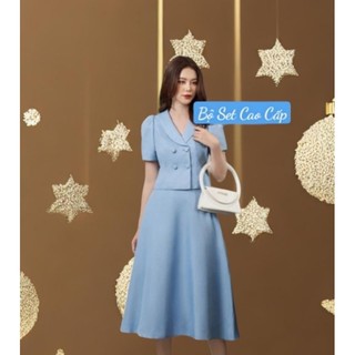 Set công sở hàng hiệu 2 lớp có túi may kỹ