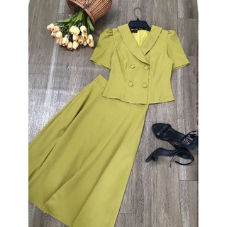 Set công sở hàng hiệu 2 lớp có túi may kỹ