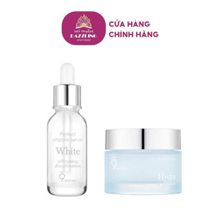 Combo Tinh Chất Dưỡng Trắng Da 9wishes Perfect Ampule Serum White 25ml +  Kem Dưỡng 9wishes Hydra Ampule Cream 50ml