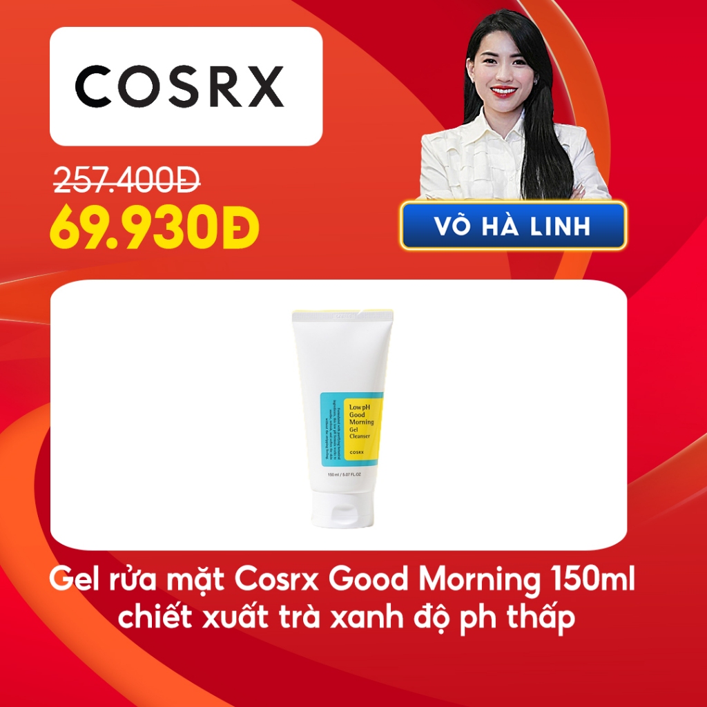 [Chỉ còn 70K sau khi áp voucher] Gel rửa mặt Cosrx Good Morning 150ml chiết xuất trà xanh độ ph thấp