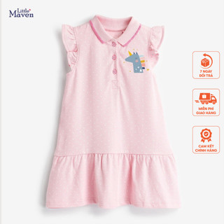 Váy hè pony hồng cánh tiên chấm bi Little Maven thời trang trẻ từ 2-7 tuổi LMS0808
