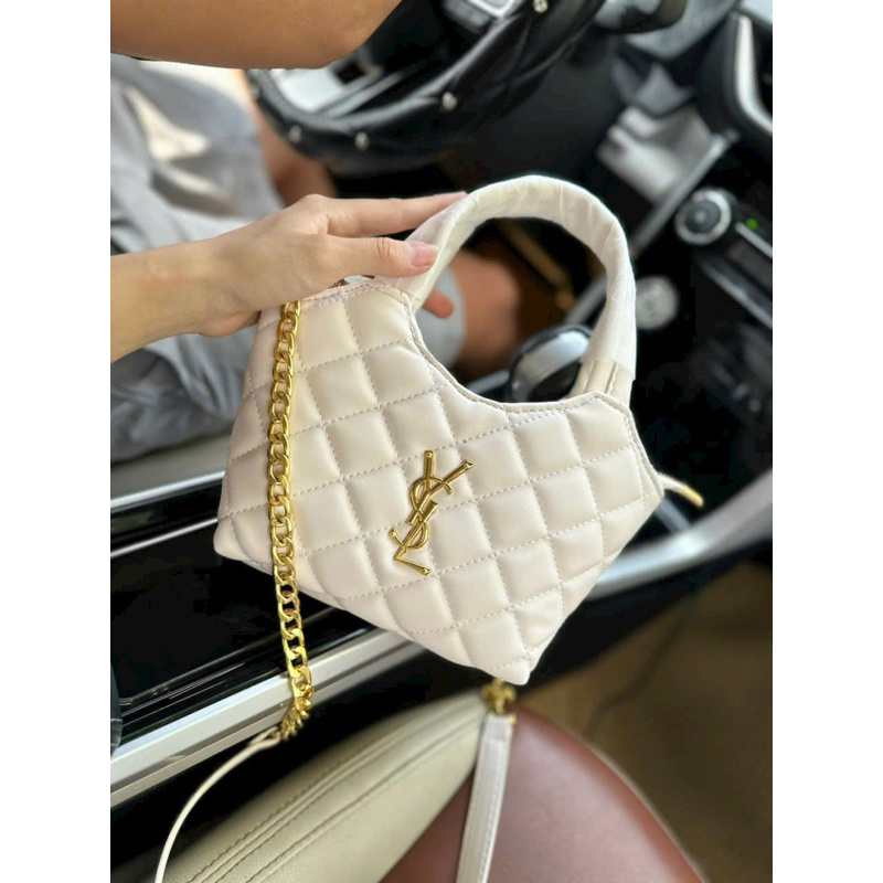 Túi y.s.l xách tay da mềm kèm dây đeo chéo