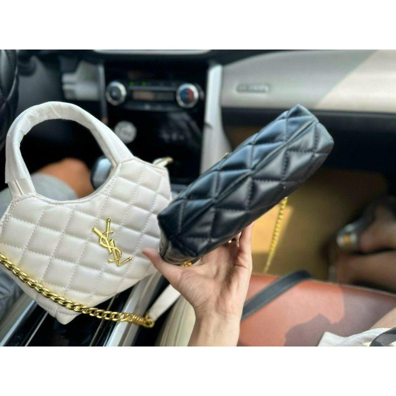 Túi y.s.l xách tay da mềm kèm dây đeo chéo