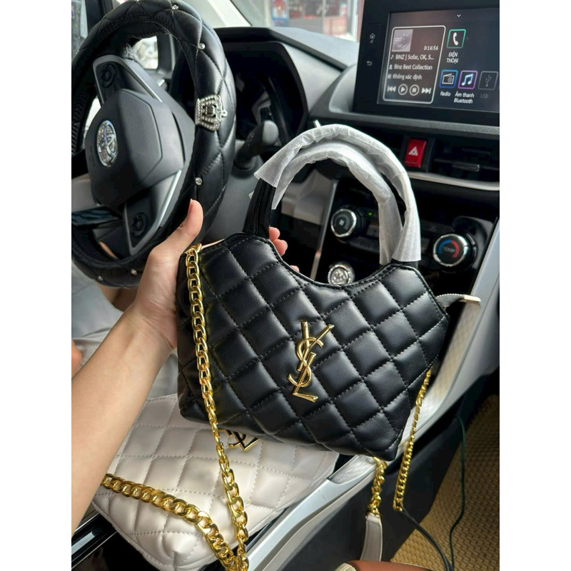 Túi y.s.l xách tay da mềm kèm dây đeo chéo