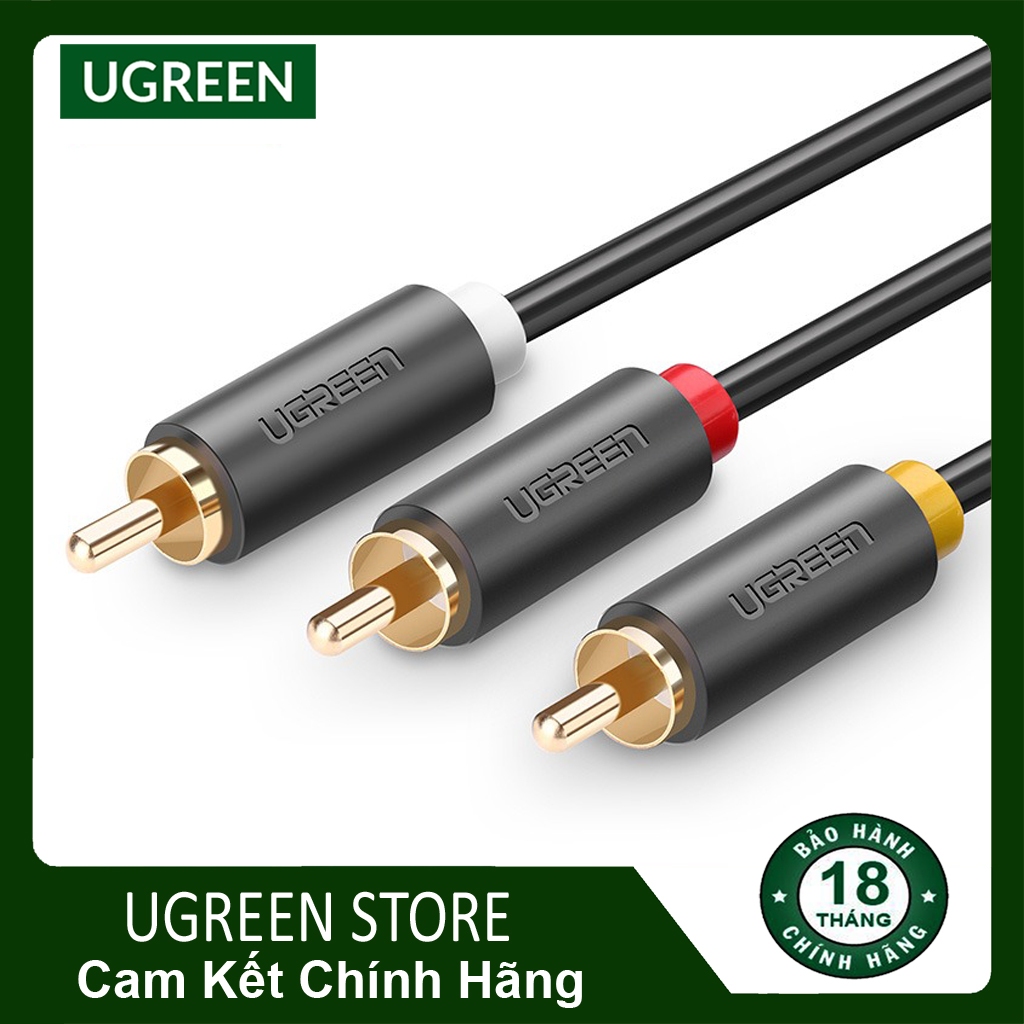 Dây Cáp Audio 3RCA Male To 3RCA Male UGREEN AV105 chính hãng