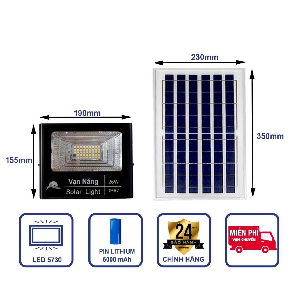 Đèn năng lượng mặt trời Vạn Năng Solar 25W