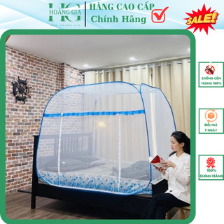 Màn Chụp Tự Bung Đỉnh Vuông Chân Viền mầu Nâu, Xanh, Hồng Cao 1m75 Hoàng Gia