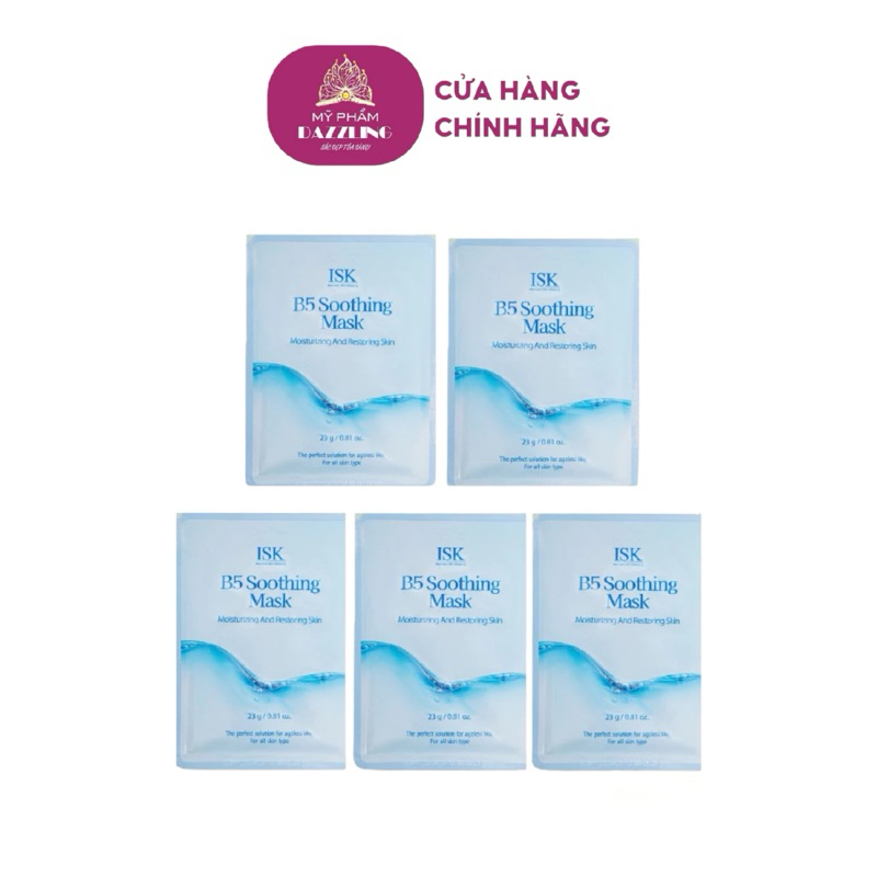 COMBO 5 Mặt Nạ Dưỡng Da ISK B5 Phục Hồi Cấp Ẩm Sâu Chống Lão Hoá 23g