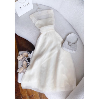 MAXI NUDE TƠ GÂN NHĂN THẮT NƠ EO