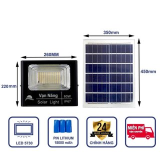 Đèn pha năng lượng mặt trời Vạn Năng Solar 60W ( giao hoả tốc )