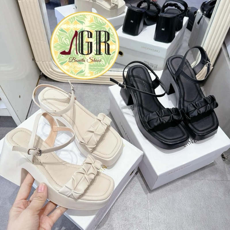 Sandal xuồng quai da si sáp siêu nhún êm cao 7 cm