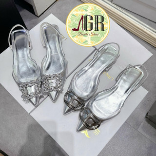 Sandal búp bê hột đá vuông phối mica siêu đẹp