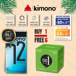 Bao cao su gai siêu mỏng Kimono màu xanh dương 0.02 mm