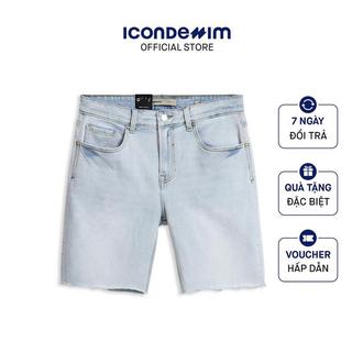 Quần short jeans nam icondenim slim pastel blue qsid0125