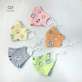 Khẩu trang vải trẻ em cao cấp GẤU NICE Duy Ngọc cho bé từ 3-7 tuổi - Chất vải mềm mịn, thoáng mát, an toàn cho bé (5067)
