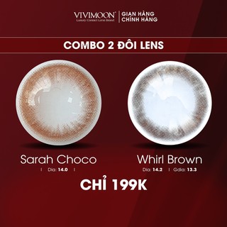 [2 đôi 199K] Kính áp tròng VIVIMOON LENS cận nâu tự nhiên Sarah Choco