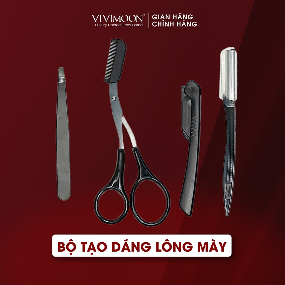 Bộ dụng cụ cắt tỉa tạo dáng lông mày VIVIMOON thiết kế tiện dụng