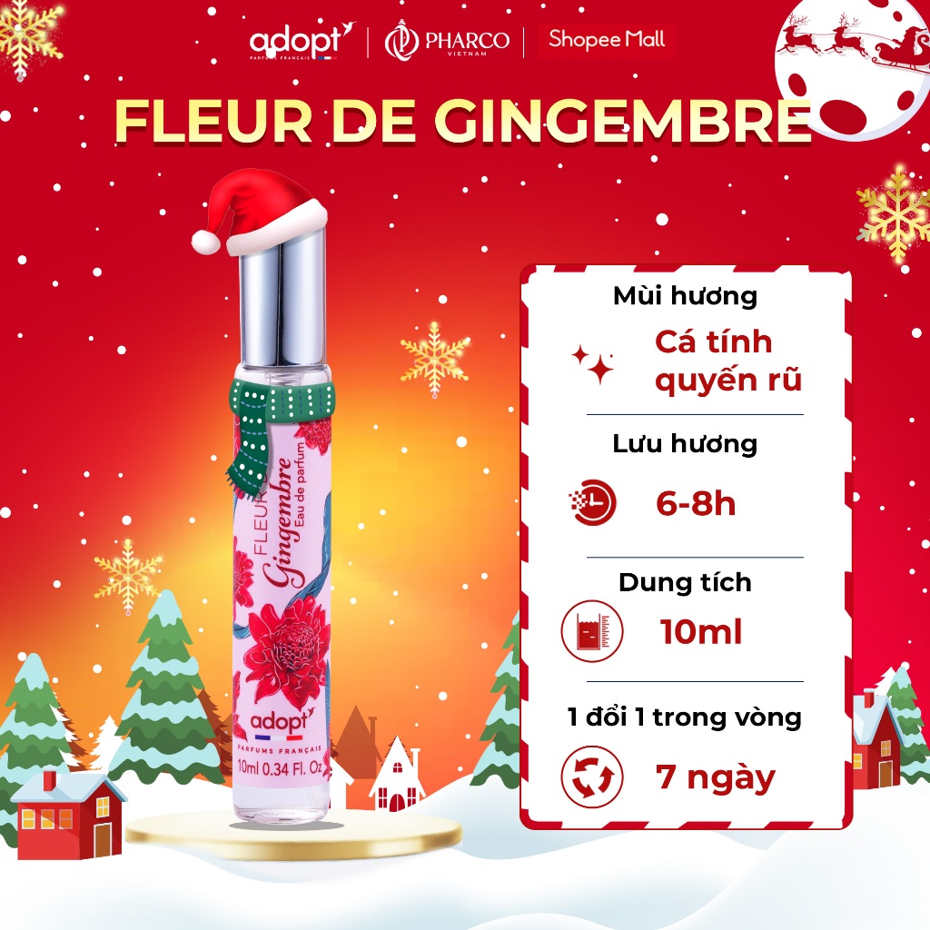 Nước hoa nữ mini ADOPT EDP 10ml chính hãng thơm lâu Quyến Rũ Ngọt Ngào Sang Trọng