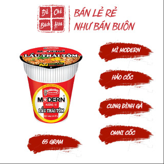 Mì tôm cốc modern, cốc hảo hảo, cốc cung đình gà, cốc omni hộp 65g
