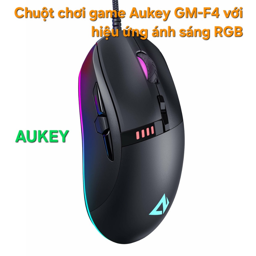Chuột chơi game Aukey GM-F4 với hiệu ứng ánh sáng RGB