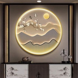T17 tranh thuỷ mặc tráng gương tích hợp đèn led ,tranh tráng gương đèn led,