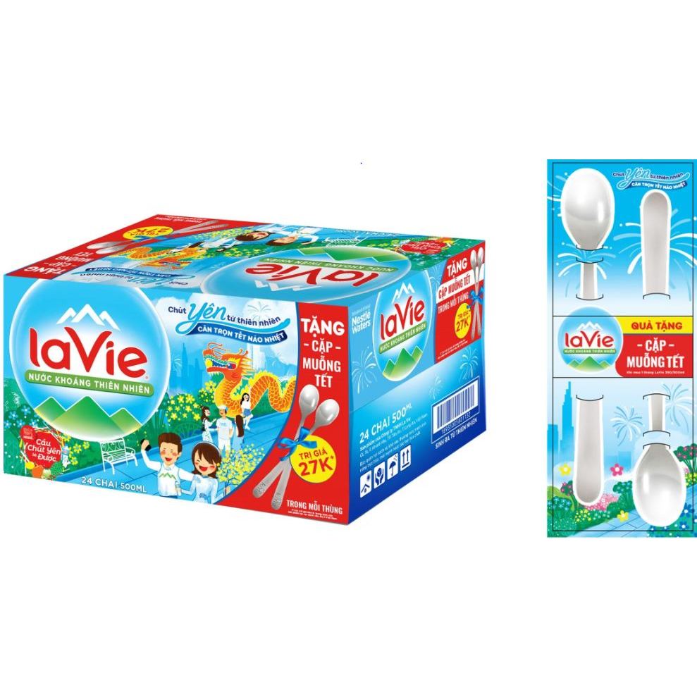 Nước suối Lavie 500ml - thùng 24 chai - giao hàng nhanh