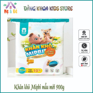 Khăn vải khô đa năng mipbi cho mẹ và bé mẫu mới gói 600g/900g - tấm lót phân su mipbi gói 30 miếng