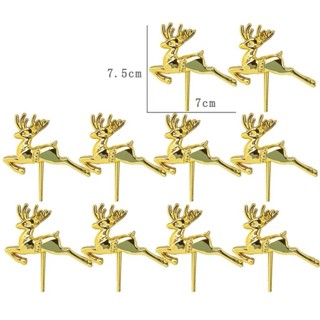 Set 10 Tuần Lộc Nhựa Màu Vàng Kt 7.5cm x 7cm-Q1534