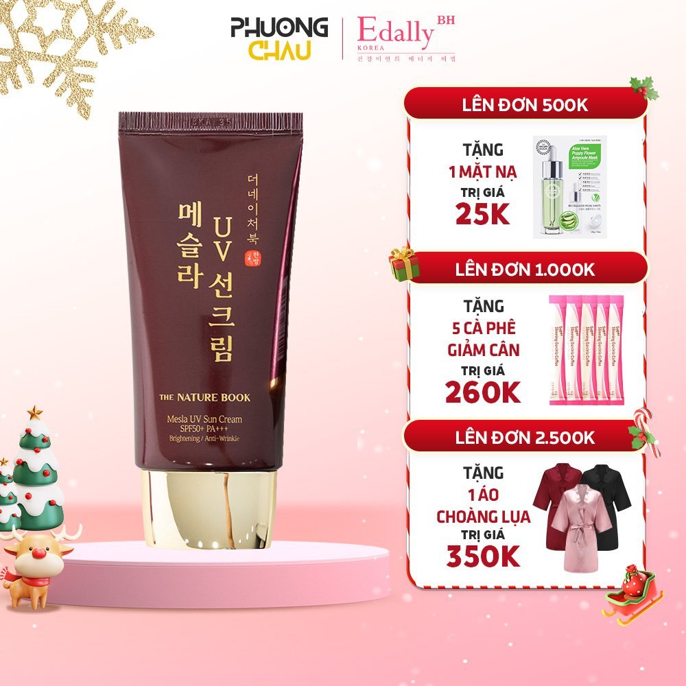 Kem chống nắng ngừa nám Mesla UV Sun Cream SPF50+ PA+++  The Nature Book Hàn Quốc tuýp 50g
