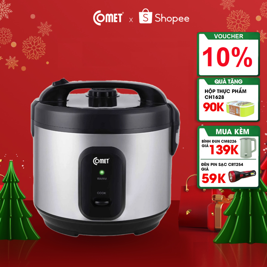 Hỏa tốc - Nồi cơm điện nắp gài lòng niêu 1,8L COMET - CM8068