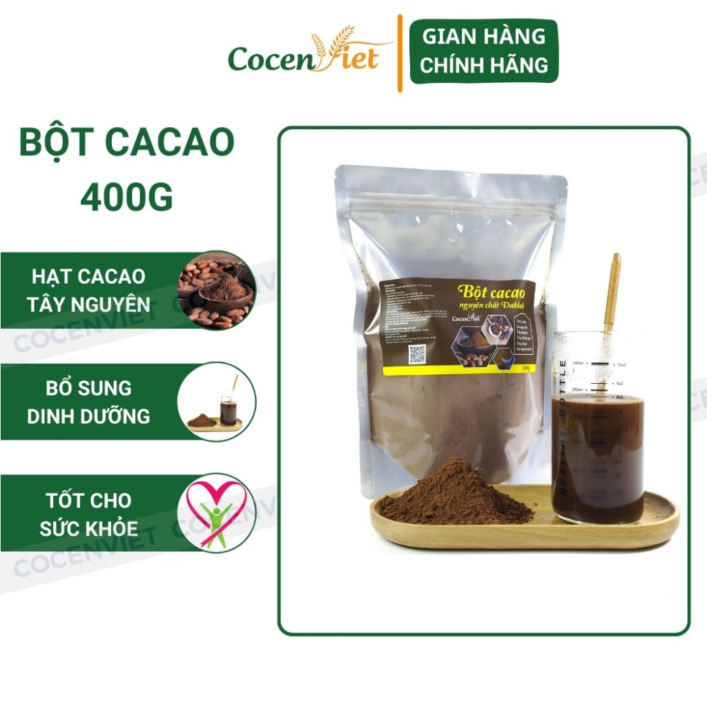 Bột Cacao Nguyên Chất, Bột Cacao Daklak Hàng Chuẩn 100% Loại 500Gram Thơm Ngon Bổ Dưỡng Không Phụ Gia BCC01 CocenViet