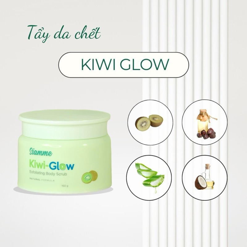 Tẩy tế bào chết Siamme Kiwi-Glow hạt hữu cơ làm sạch sâu dưỡng ẩm da 200g