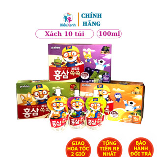 [ Combo 10 Túi ] Nước Hồng Sâm Trái Cây Pororo Cho Bé 100ML - Nhập Khẩu Hàn Quốc