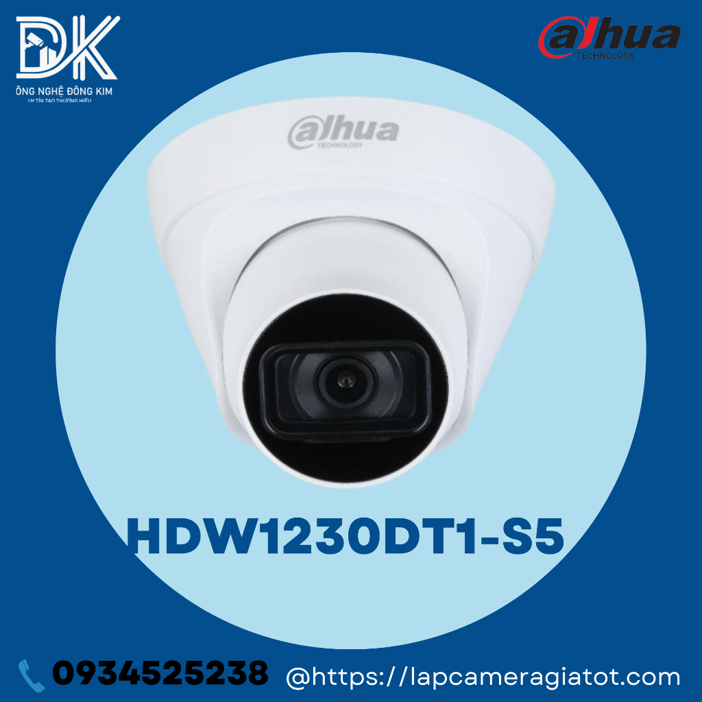 Camera IP Dahua 2.0MP DH-IPC-HDW1230DT1-S5 Tầm Nhìn Xa Hình Ảnh sắc nét