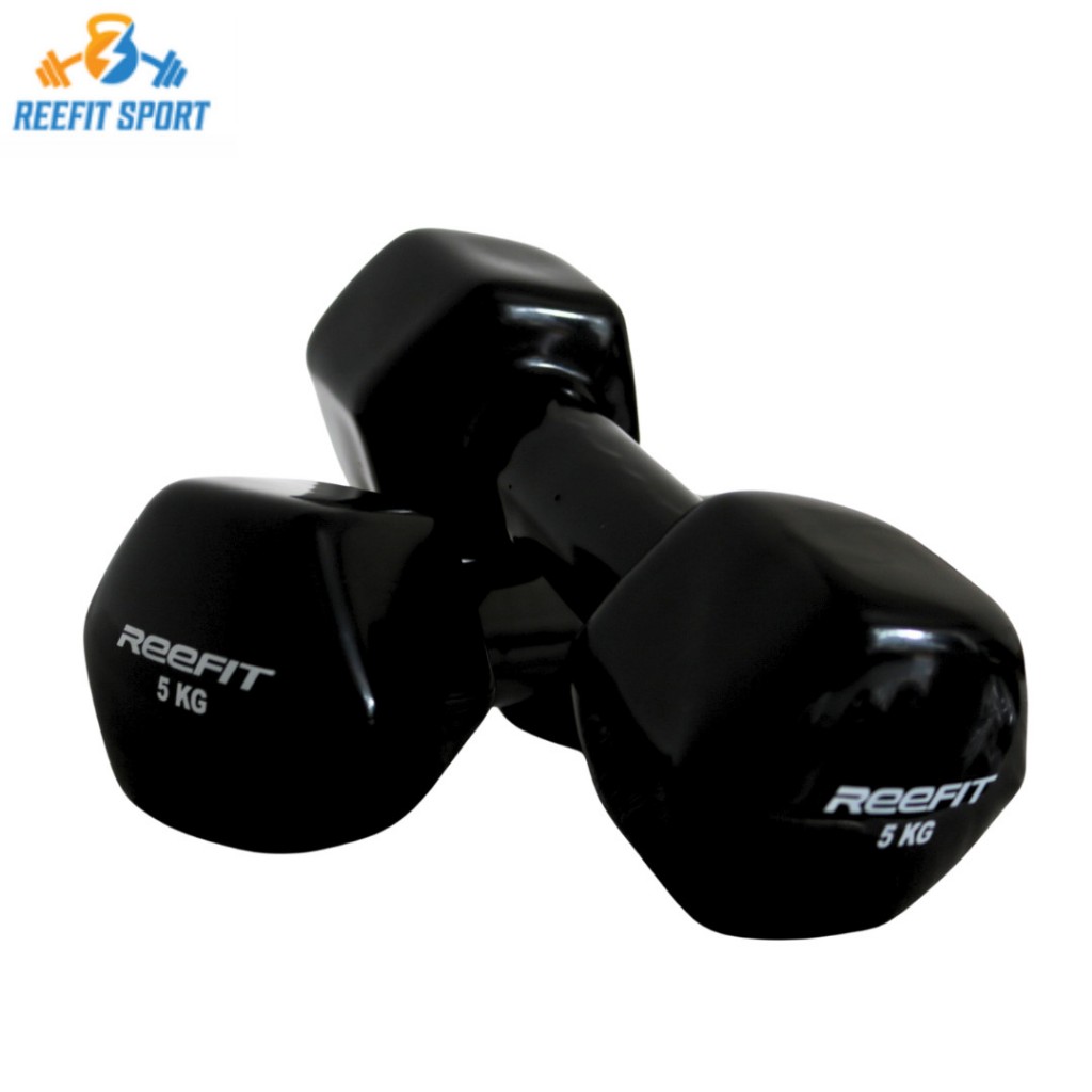 Tạ Tay Cao Su 5kg Reefit Cao Su Trơn Lõi Thép Cao Cấp