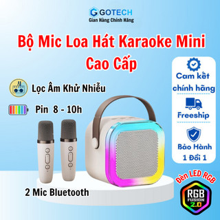 Loa Bluetooth mini kèm 2 micro hát karaoke không dây - Mic hát karaoke K12, âm thanh chất lượng, lọc âm khử nhiễu
